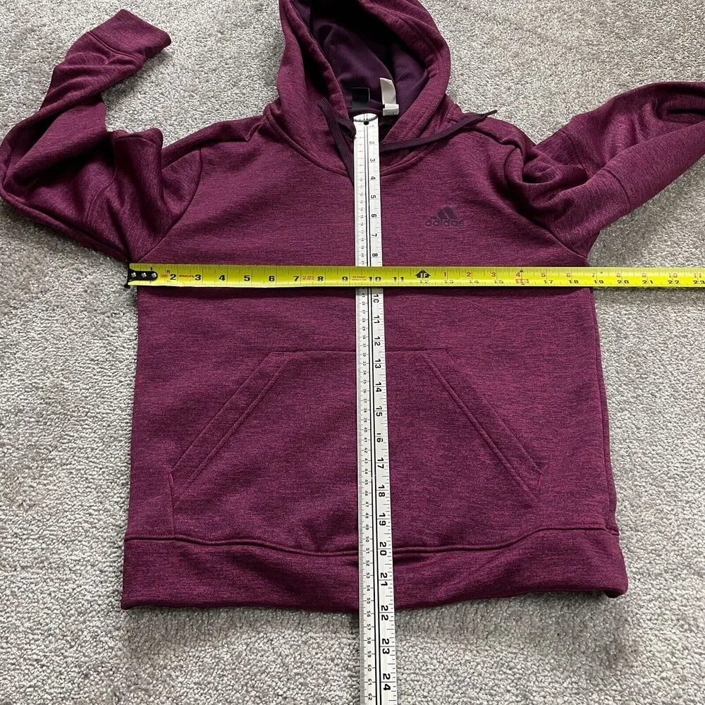 Adidas Clima Warm Hoodie Sweatshirt Womens Small Maroon Thumbholes Drawstring